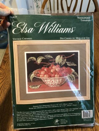 Elsa Williams Vintage Cherries Needlepoint Kit