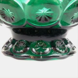 Vtg LE Smith Moon and Stars Footed Candy Dish Green with Lid 5