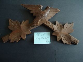 Vintage 9 - 7/8 " German Cuckoo Clock Wood Top Bird Crest With Oak Leaves 20