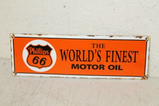 Phillips 66 Motor Oil Porcelain Sign Vintage Style Gas Pump Plate Advertising