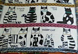Cat Blanket Throw Vintage 1988 60 
