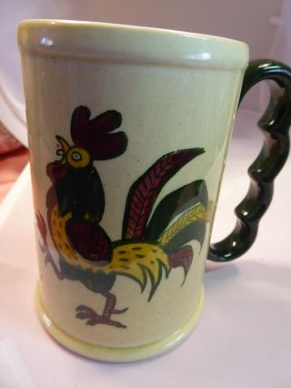 4 Vintage Metlox Poppy Trail Colorful Rooster Oversize Mugs