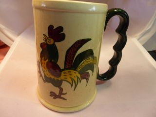 4 VINTAGE METLOX POPPY TRAIL COLORFUL ROOSTER OVERSIZE MUGS 4