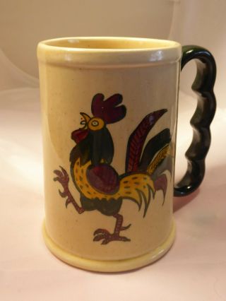 4 VINTAGE METLOX POPPY TRAIL COLORFUL ROOSTER OVERSIZE MUGS 6