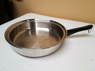 Vintage Amway Queen 18/8 Stainless Steel Cookware 10 " Multi - Ply Skillet Euc