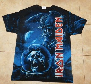 Vtg Iron Maiden Graphics (both Sides) Final Frontier Tour 2010 T - Shirt Men Large
