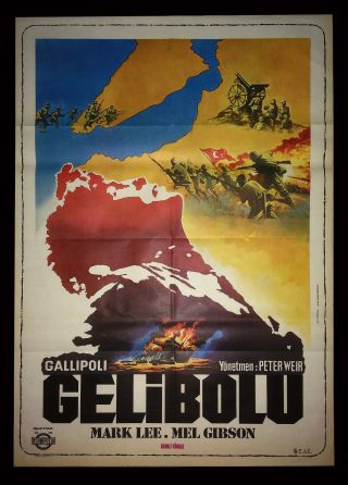 Mel Gibson Wwi Gallipoli 1981 One Sheet Movie Poster Anzac Vintage 1sh M.  Poster