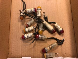 12 Vintage Pilot Lights Ac Indicator Lamps Wired For Tube Amplifier Some Nos