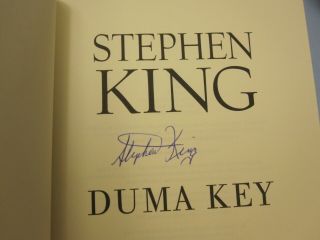 Signed by Stephen King DUMA KEY 2008 First Ed/1st Print HC/DJ 3