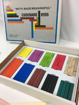 Cuisenaire Rods Wooden Vintage Math Homeschool Blocks Montessori Activity Cards 2