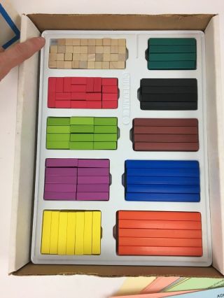 Cuisenaire Rods Wooden Vintage Math Homeschool Blocks Montessori Activity Cards 3