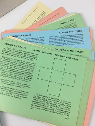 Cuisenaire Rods Wooden Vintage Math Homeschool Blocks Montessori Activity Cards 6