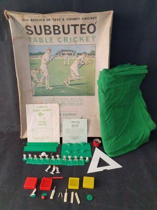 Vintage Subbuteo Table Cricket,  Club Edition,  Test And County Cricket