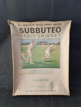 Vintage Subbuteo Table Cricket,  Club Edition,  Test and county Cricket 2