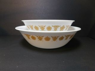 Vintage Corning Corelle Butterfly Gold Serving Bowl Set Of 2