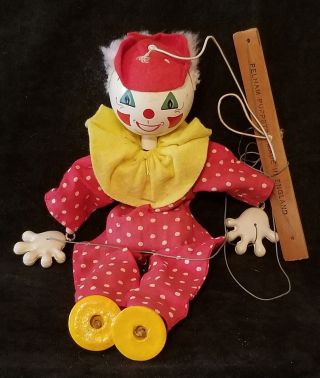 Vintage Pelham Puppets Made In England Clown Doll Marionette