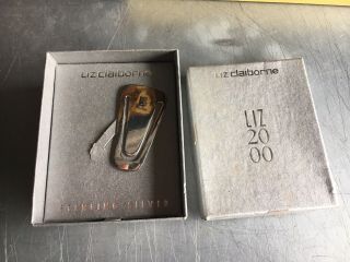 Vintage Sterling Silver.  925 Liz Claibourne Bookmark With Box