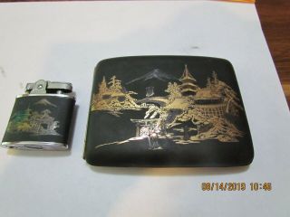Vintage Japanese Cigarette Case With Lighter
