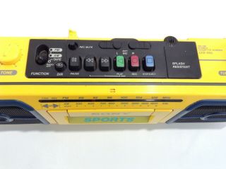 VINTAGE SONY Sport Yellow Boombox CFS - 950,  Radio Casette Player Recorder 4