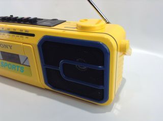 VINTAGE SONY Sport Yellow Boombox CFS - 950,  Radio Casette Player Recorder 5