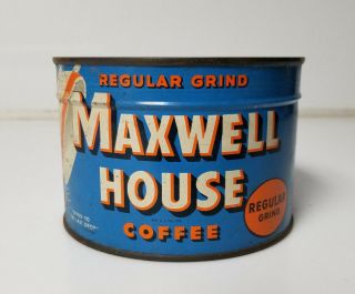 Vintage Coffee Tin Maxwell House 1lb Full