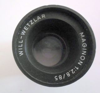 Vintage Made In Germany German Will Wetzlar Maginon 1: 2,  8 85mm Projector Lens