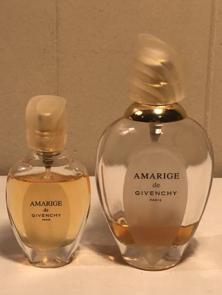 2 Vintage Bottles Amarige By Givenchy For Women Eau De Toilette Spray No Box