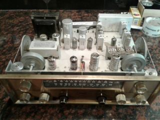 Pilot 590 Tube Stereo Preamp With Mono Am - Fm.  12ax7 6u8.  Bench Checked.