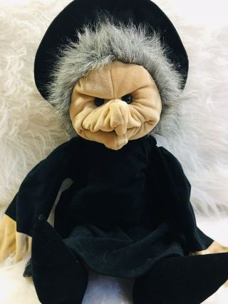 Vintage Folkmanis Folktails 36 " Full Body Plush Witch Puppet Dressed In Scary
