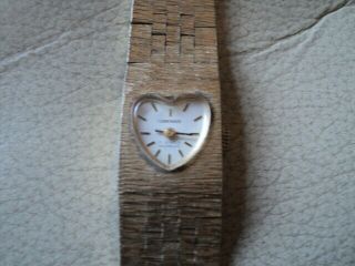 Heart Shape Case Ladies Vintage Carronade Swiss Made 17 Jewels Watch