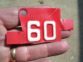 Vintage 1960 Model Year Auto Tag License Plate Emblem Gm Ford Dodge Chevy Part