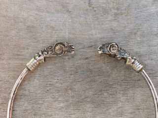 Vintage Silver Torque Bangle With Rams Heads Unusual