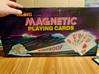 Kling Magnetic Playing Cards & Game Board Windproof 2 Decks Windproof Vintage