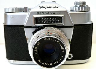 Vintage Voiglander Bessamatic Color - Skopar X 1:2.  8/50 Camera With Lens Germany