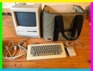 Apple Macintosh Plus 1mb Model M0001a Personal Computer Bag Keyboard Mouse
