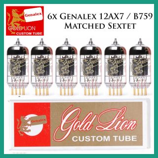 6x Genalex Gold Lion 12ax7 / Ecc83 | Matched Sextet / Six Tubes |