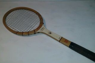 Vintage Wilson The Jack Kramer Autograph Wood Tennis Racket 4 5/8 " Leather Grip