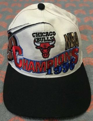 Chicago Bulls Vintage 1996 Nba Champions Hat Snap Back Adjustable