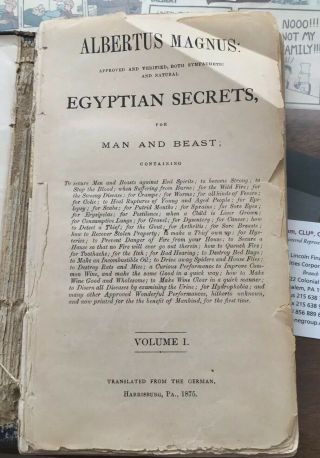 Book Of Egyptian Secrets For Man And Beast By Alburtus Magnus.  Printed In 1875