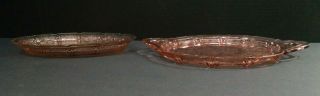 Set of 2 Vintage Pink Depression Glass Serving Tray and Platter, 3