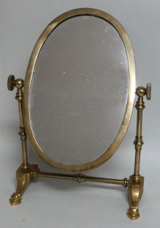 Vintage Brass Tabletop Mirror For Doll Display