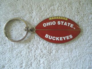 Vtg.  Ohio State Buckeyes Football Shaped Keychain " Collectible Item "
