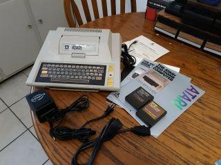 Atari 400 Computer With All Cables,  3 Cartridges