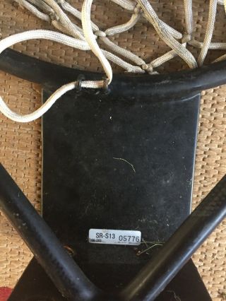 Vintage 18 Inch Old Heavy Black Metal Basketball Hoop Rim With Net Rubberized 4