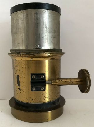 Large Antique B&L Bausch & Lomb Petzval Brass Camera Lens 2