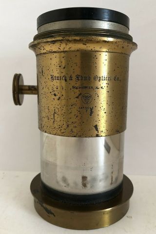 Large Antique B&L Bausch & Lomb Petzval Brass Camera Lens 3