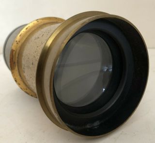 Large Antique B&L Bausch & Lomb Petzval Brass Camera Lens 6