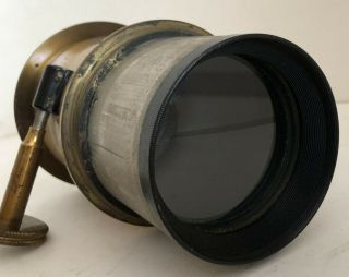 Large Antique B&L Bausch & Lomb Petzval Brass Camera Lens 7