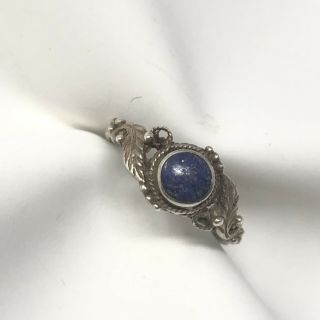 Vintage 925 Sterling Silver Blue Lapis? Stone Ring Size 6.  25 Natural 7