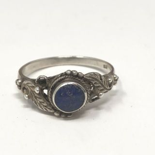 Vintage 925 Sterling Silver Blue Lapis? Stone Ring Size 6.  25 Natural 8